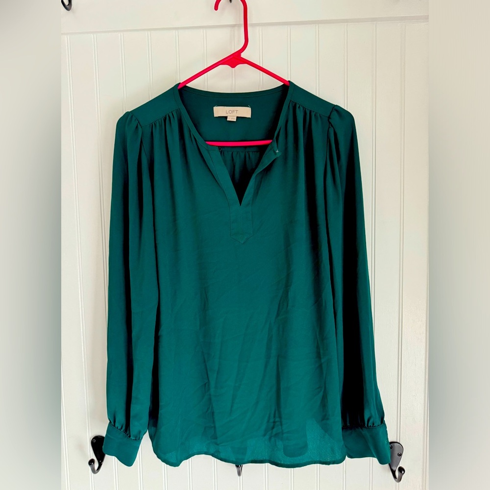 Loft Women's size small blouse, color green.